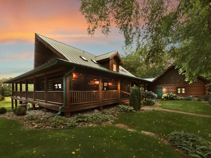 Stunning Log Home On 110 Acres : Ranch for Sale in Gladwin, Gladwin