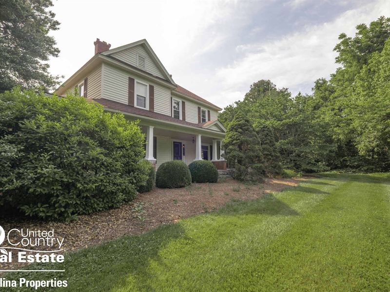 Historic Home and Acreage for Sale : Woodleaf : Rowan County : North Carolina