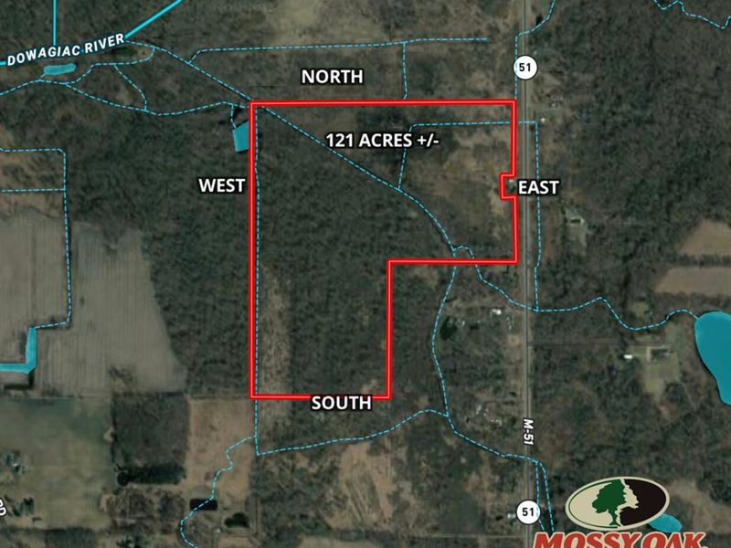 121 Acres Dowagiac, MI / Land : Dowagiac : Cass County : Michigan