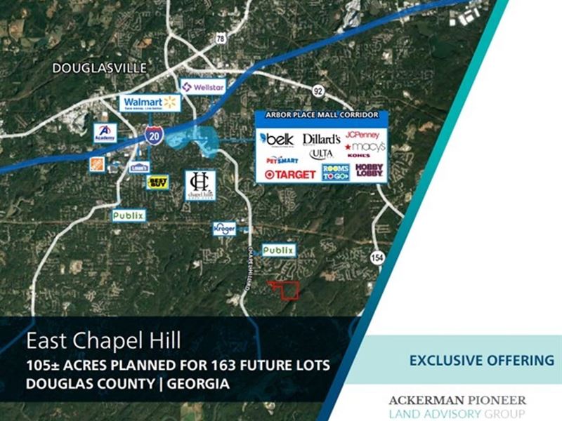 105 Acres, East Chapel Hill Rd : Douglasville : Douglas County : Georgia